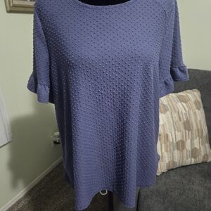 Women's Blue Textured Top